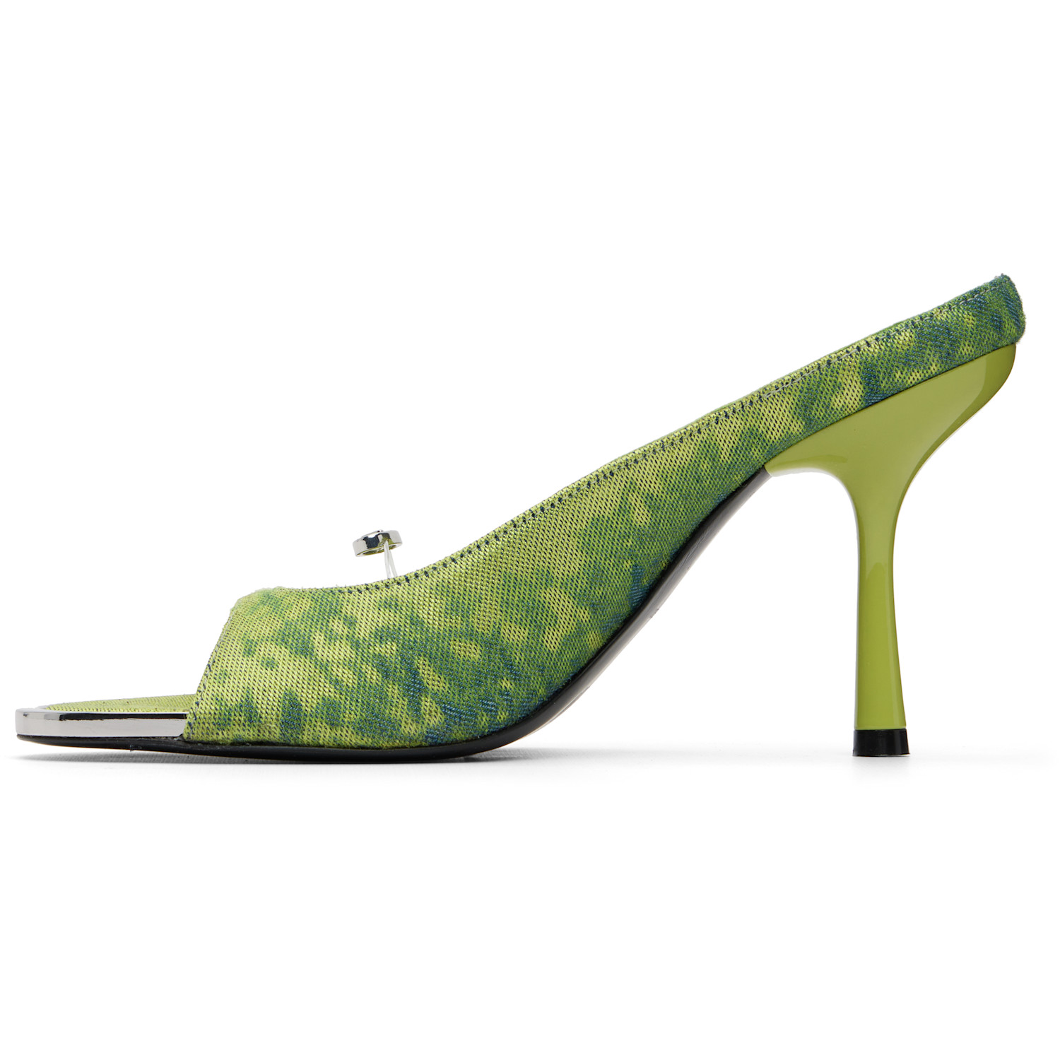  Diesel Green D-diam's-high Denim Mule Heeled Sandals 