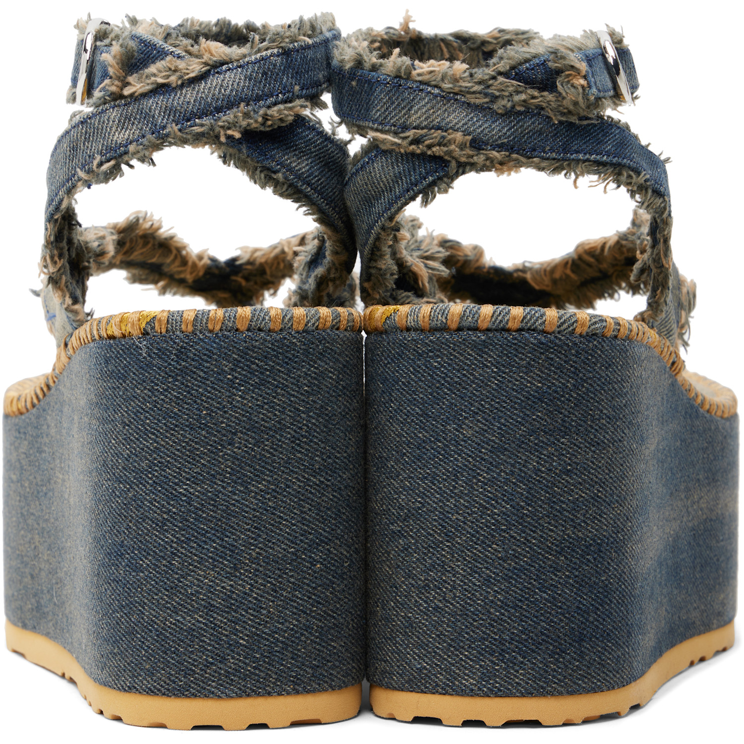  Diesel Blue Sa-nikola Denim Heeled Sandals 