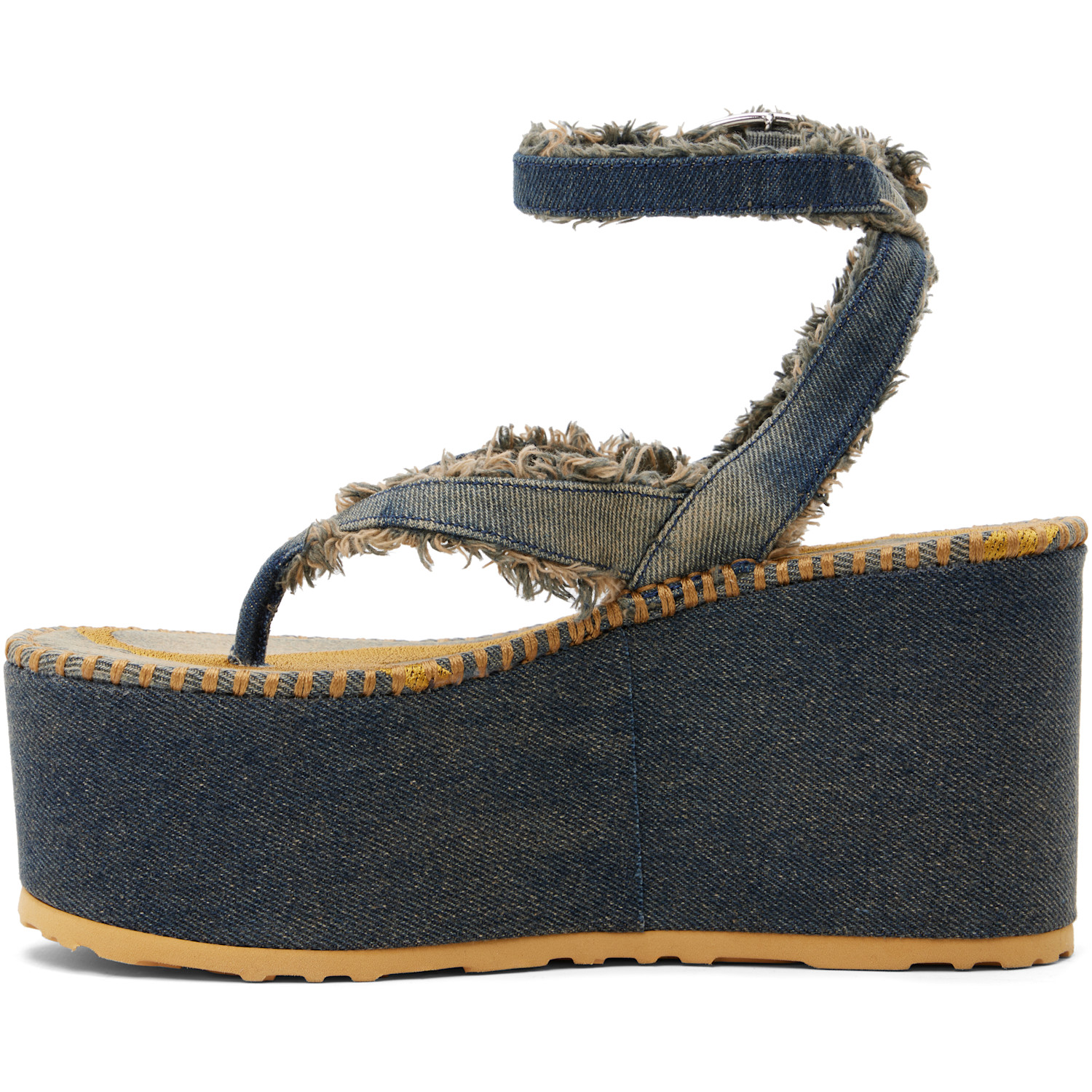  Diesel Blue Sa-nikola Denim Heeled Sandals 