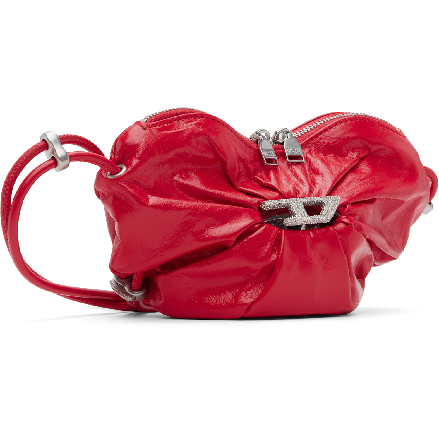  Diesel Red Scrunch D-heart Bag 