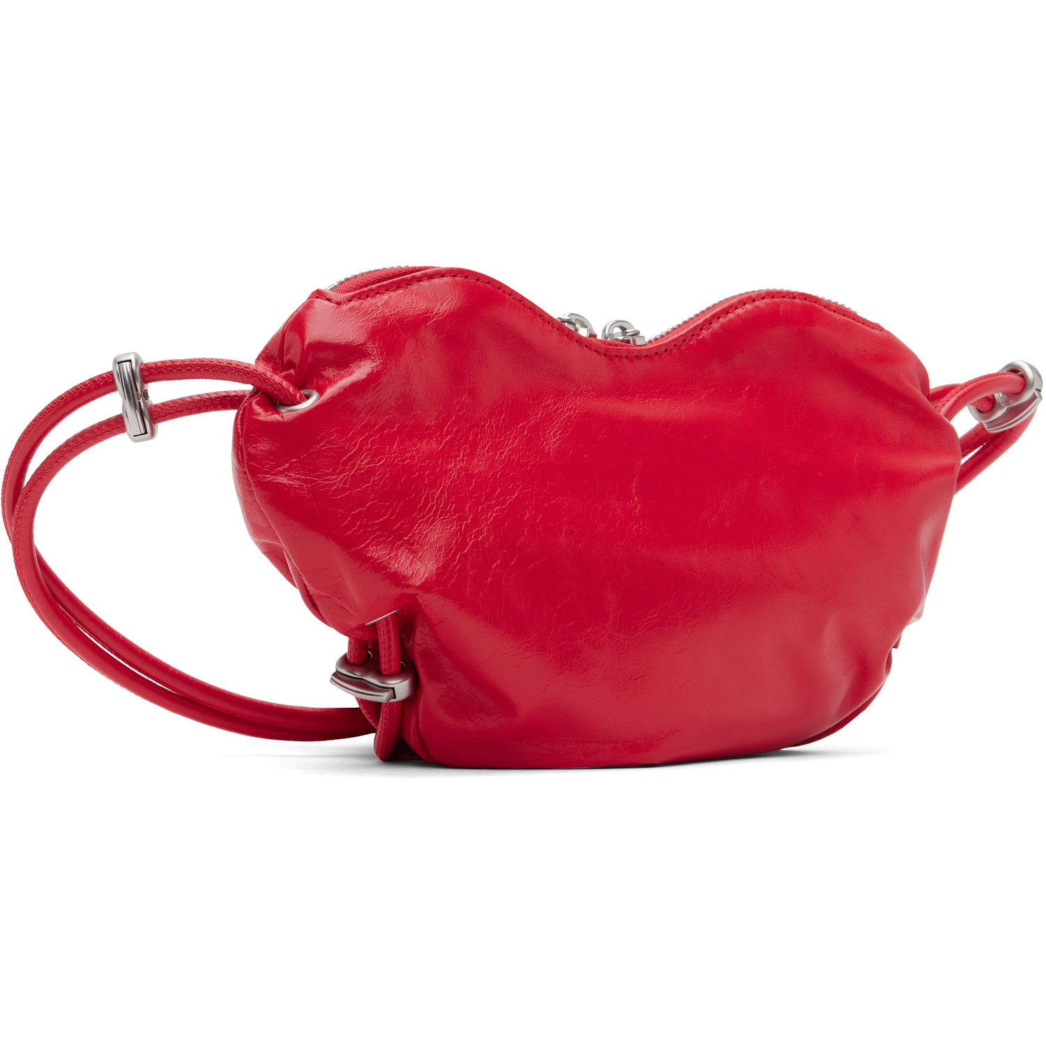 Diesel Red Scrunch D-heart Bag 