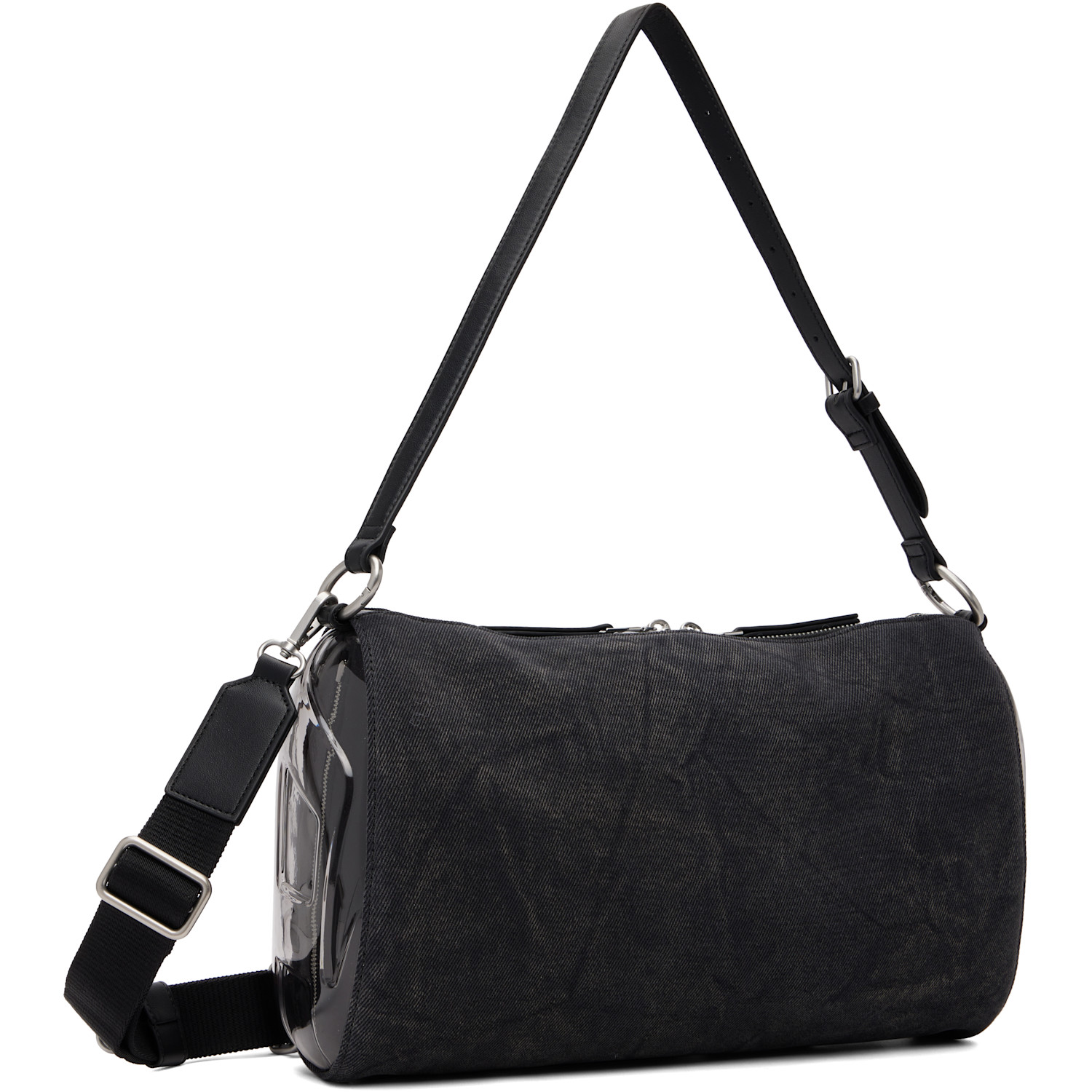  Diesel Black Load-d-shoulder Transparent Oval D Bag 