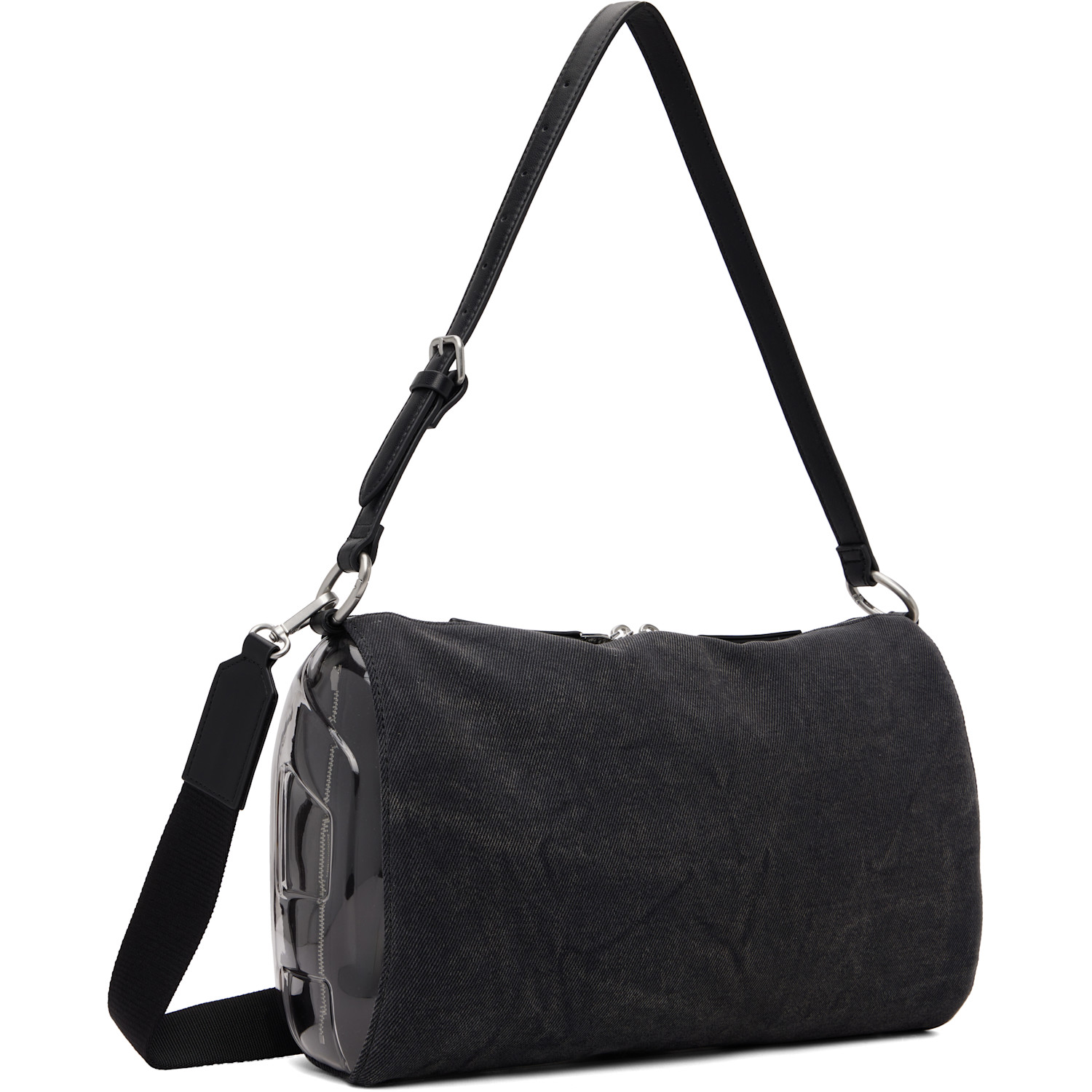  Diesel Black Load-d-shoulder Transparent Oval D Bag 