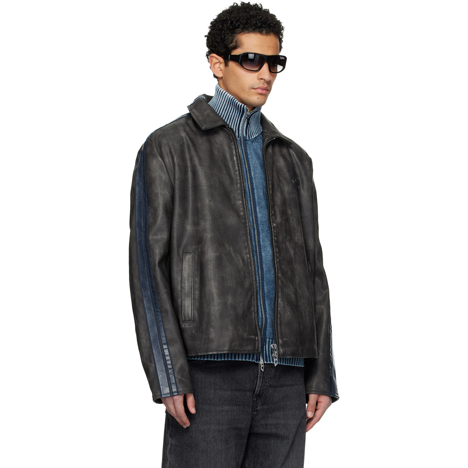  Diesel Black J-hole Faux-leather Jacket 