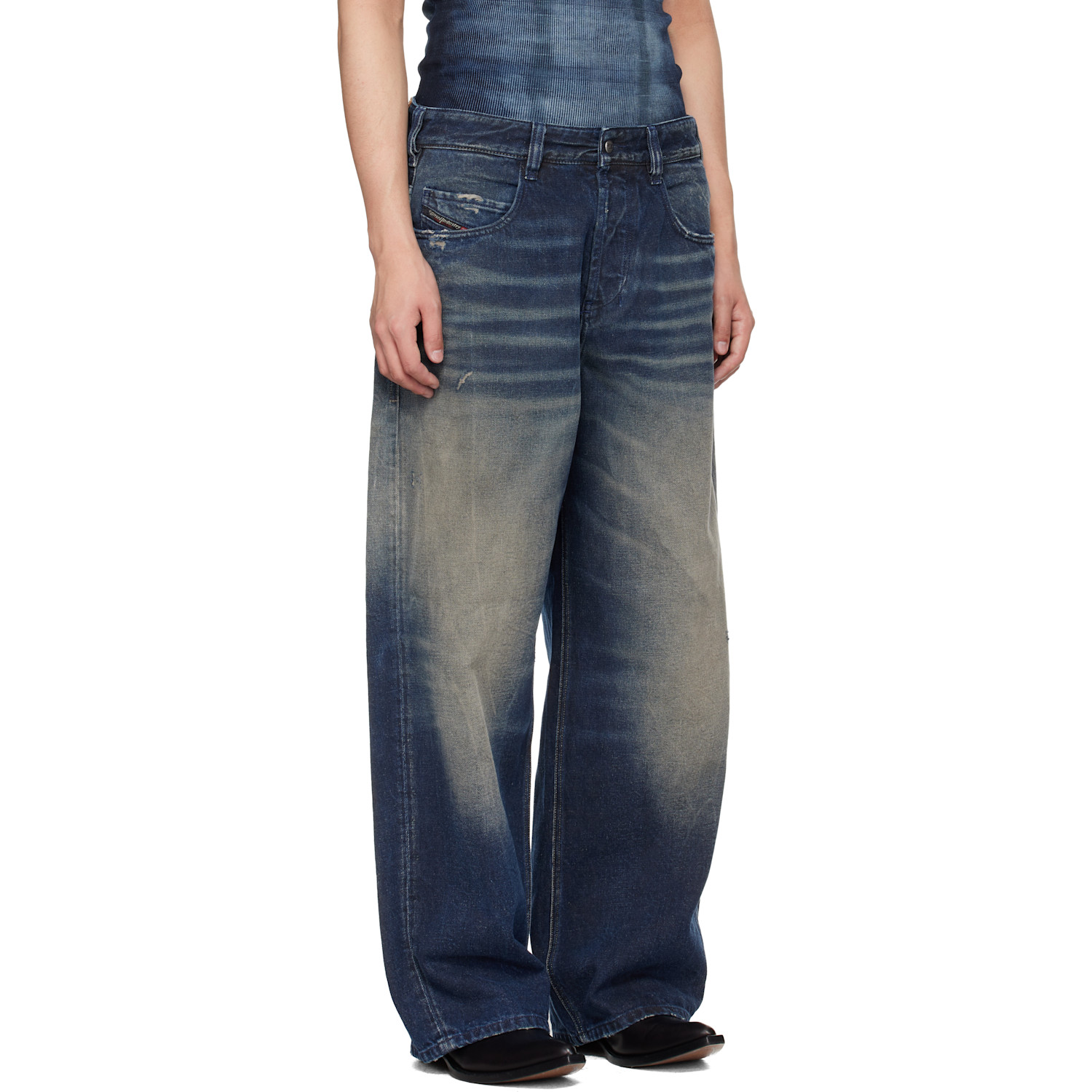  Diesel Navy Regular Waist 1997 D-enim-m Relaxed Jeans 