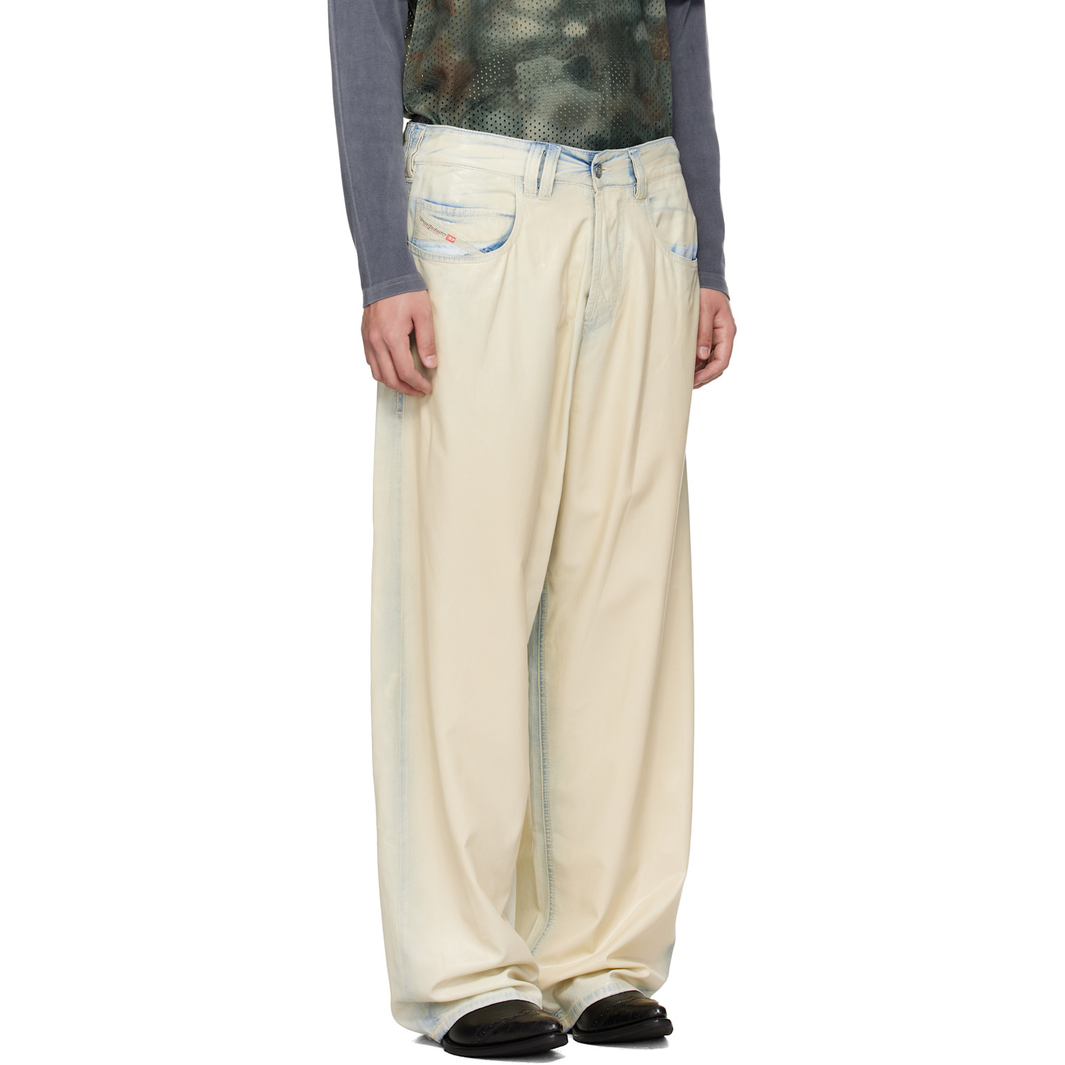  Diesel Blue & Off-white Regular Waist 1997 D-enim-m Relaxed Jeans 