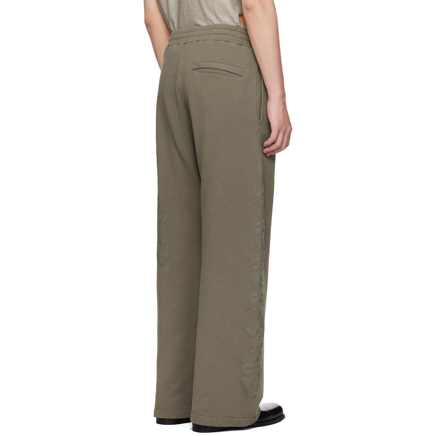  Diesel Brown Treated Logo Print Sweatpants 