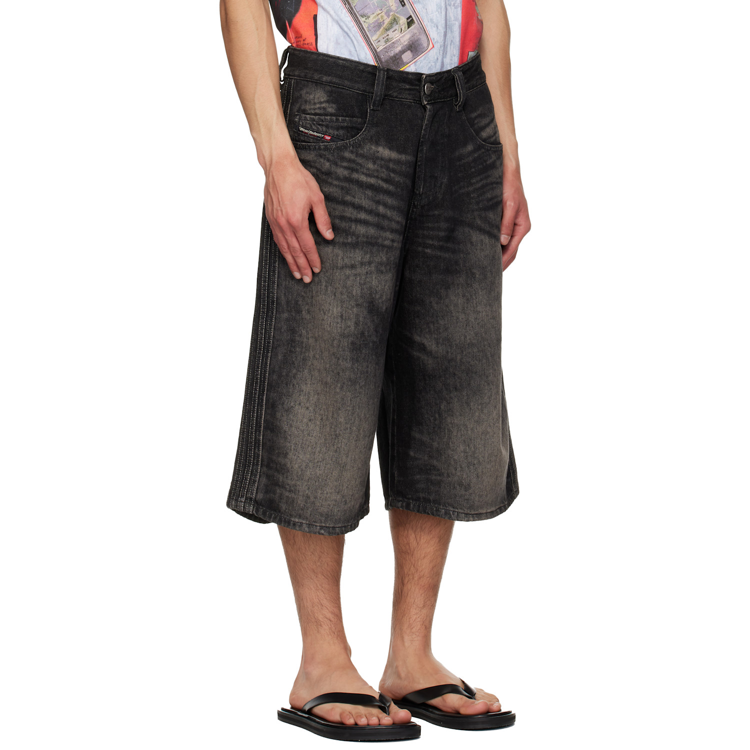  Diesel Black D-enim-m-short-s Denim Shorts 