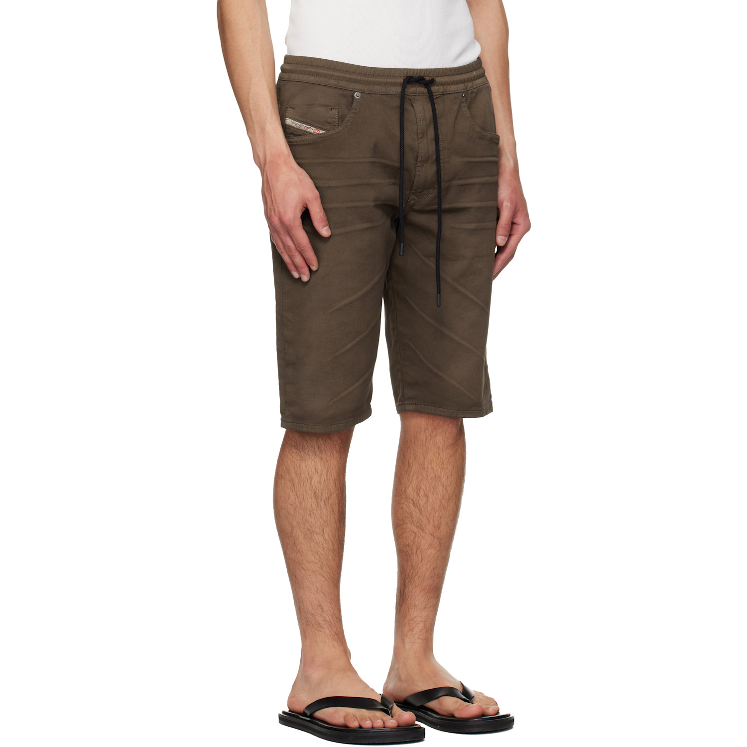  Diesel Brown 2033 D-krooley-short Jogg Denim Shorts 
