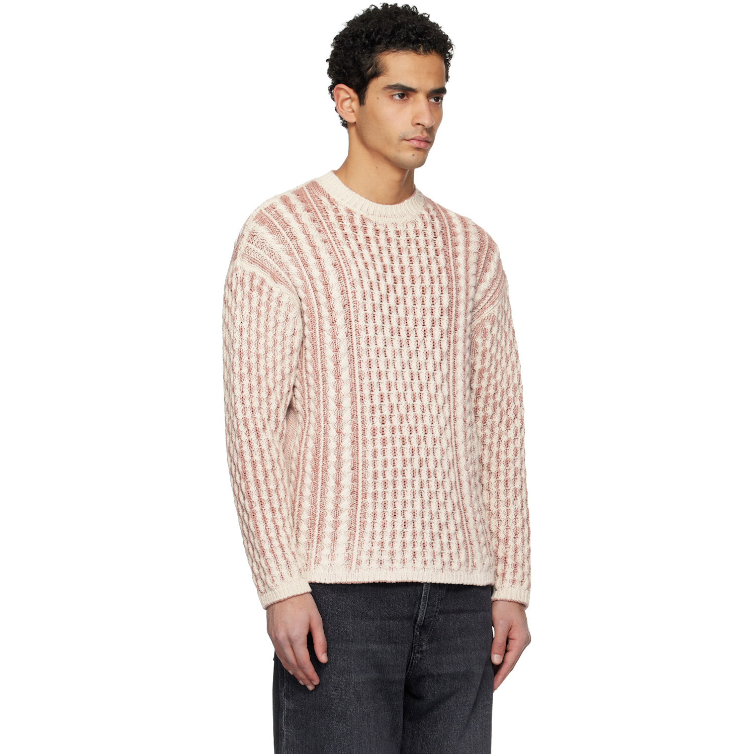  Diesel Pink & Off-white K-moise Sweater 