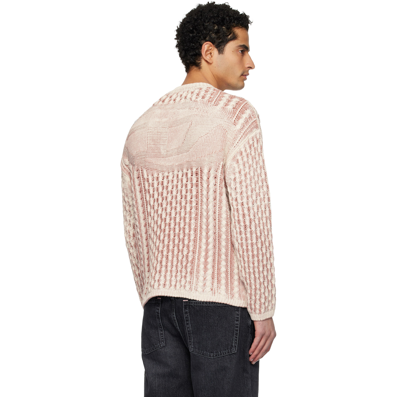  Diesel Pink & Off-white K-moise Sweater 