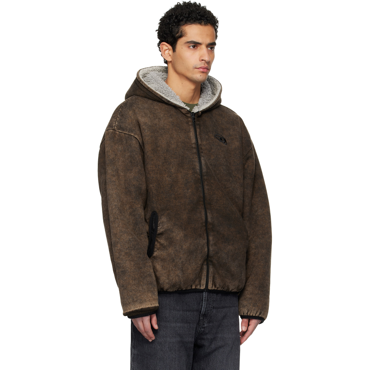  Diesel Brown & Beige S-bryan Reversible Jacket 