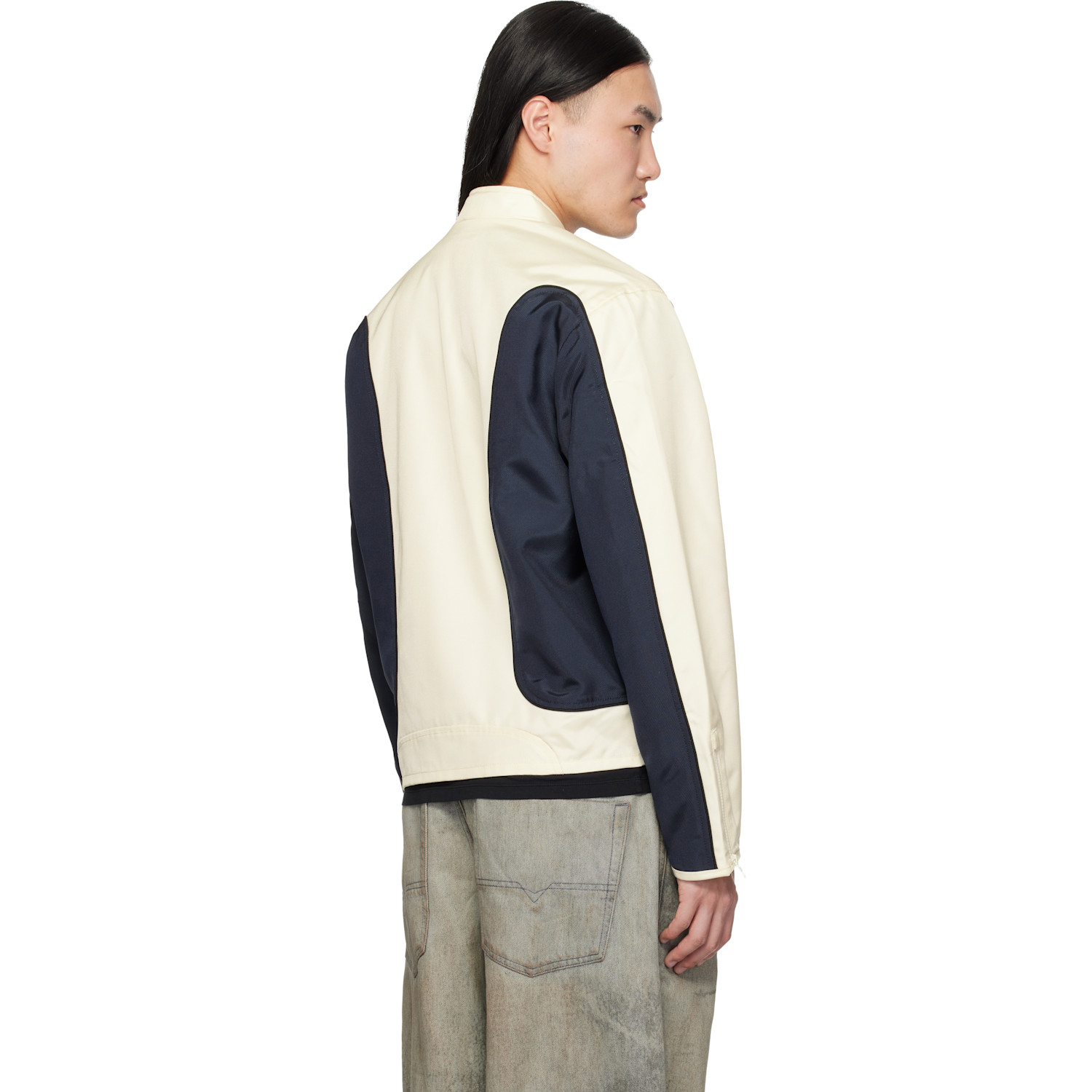  Diesel Off-white & Navy J-blink-wrd Jacket 