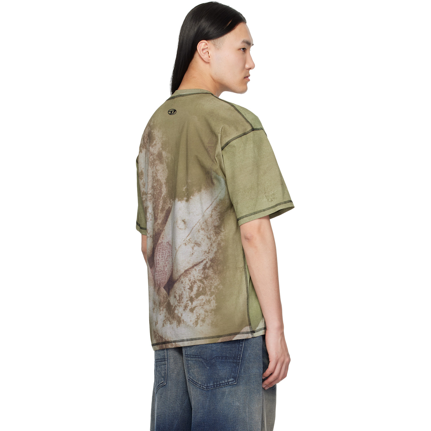  Diesel Khaki All-over Prints & Patches Relaxed T-shirt 