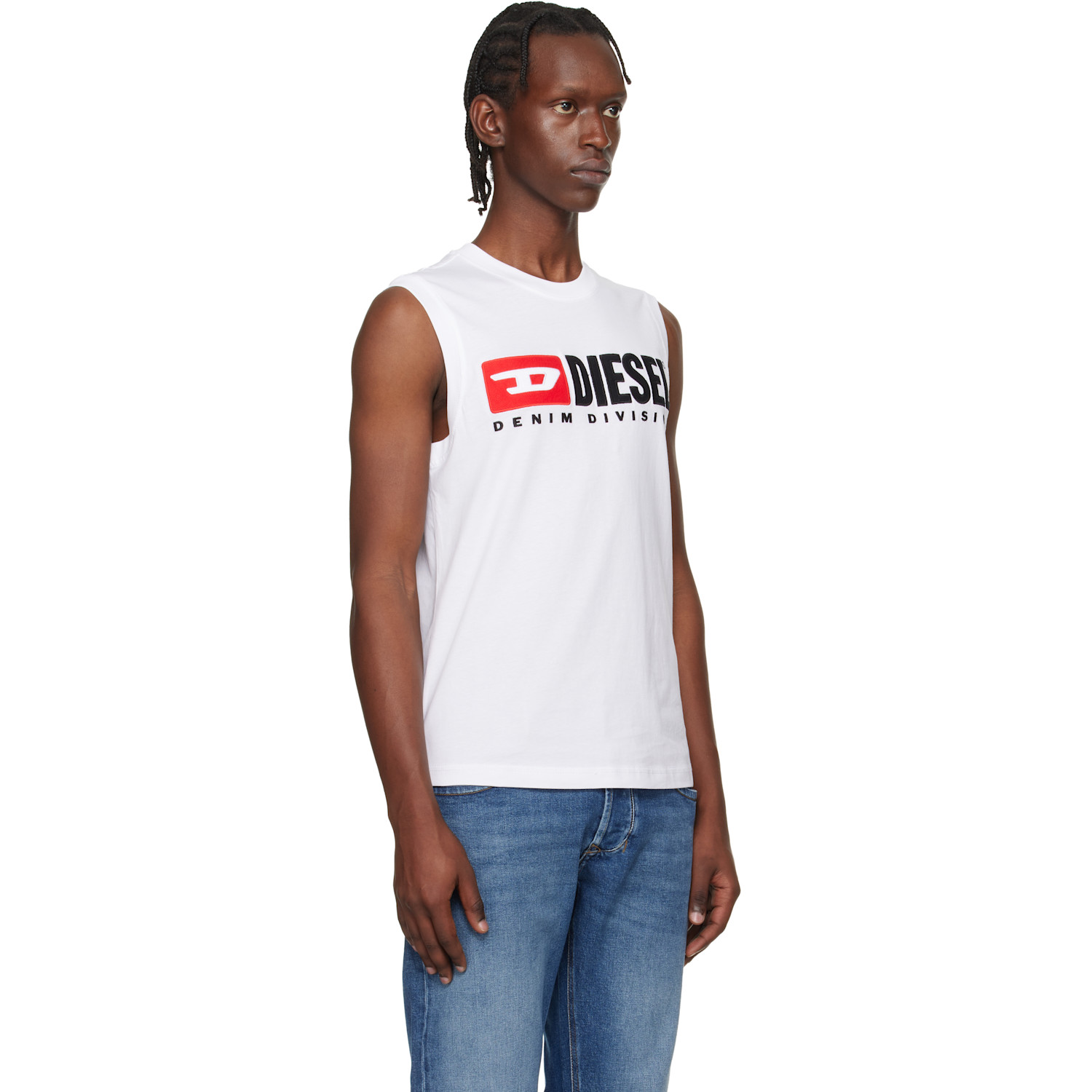  Diesel White T-isco-div Tank Top 