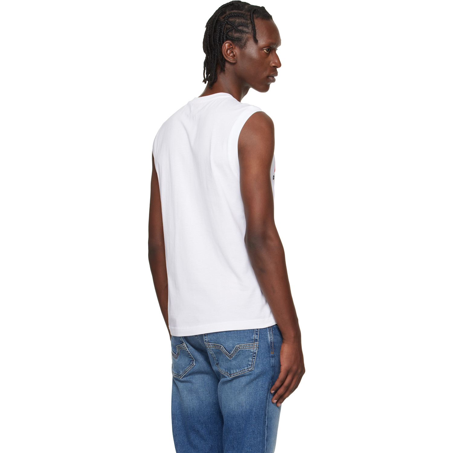  Diesel White T-isco-div Tank Top 