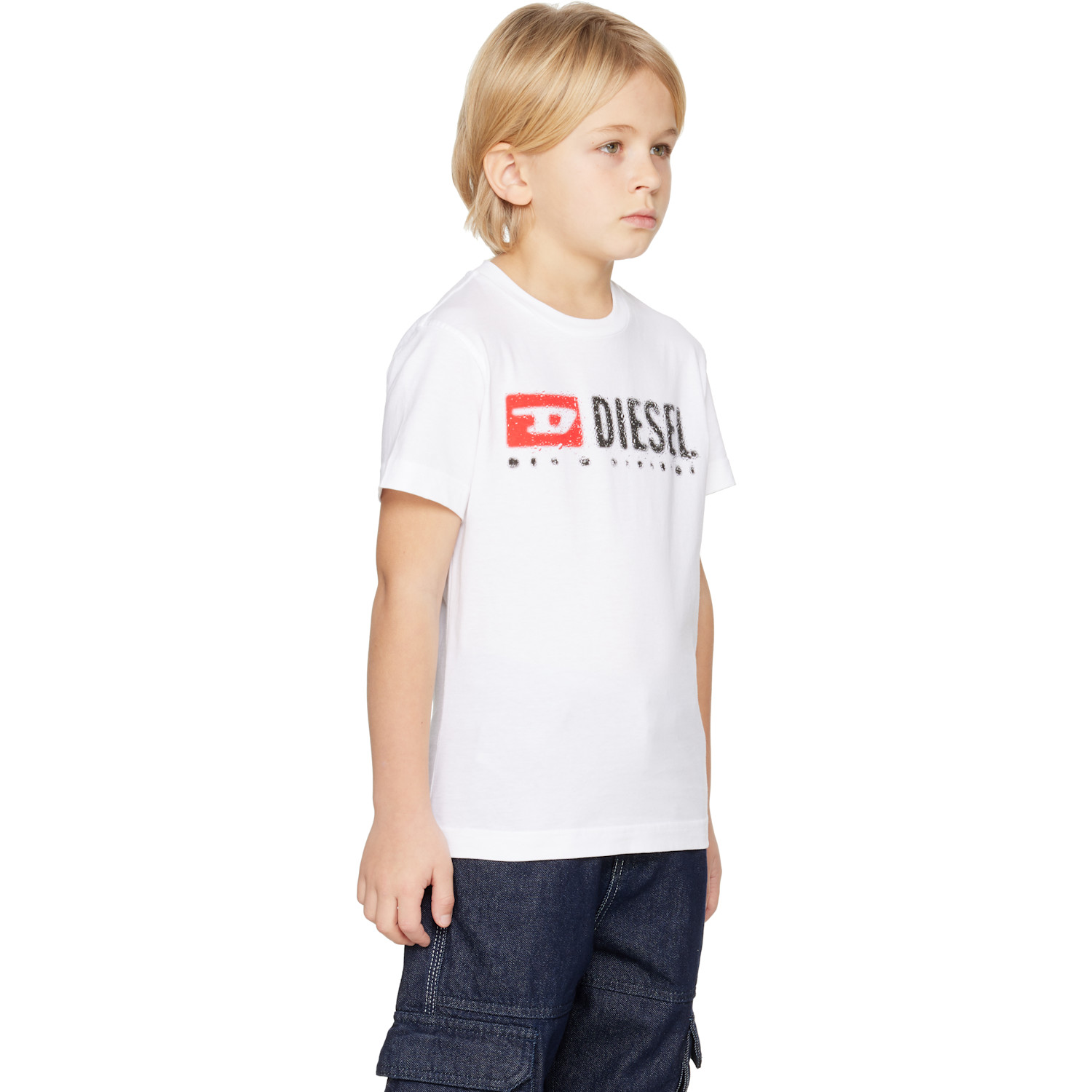  Diesel Kids White Tadjustk14 T-shirt 
