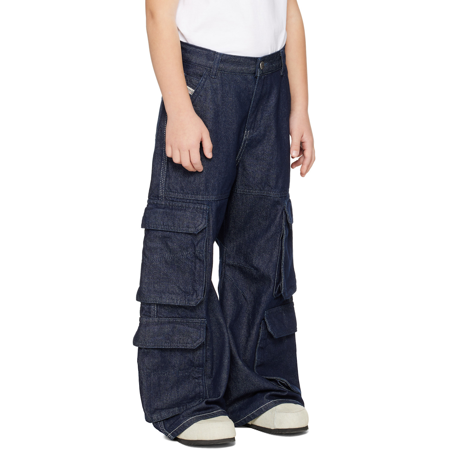  Diesel Kids Navy D-argjx-cargo-s-j Denim Cargo Pants 