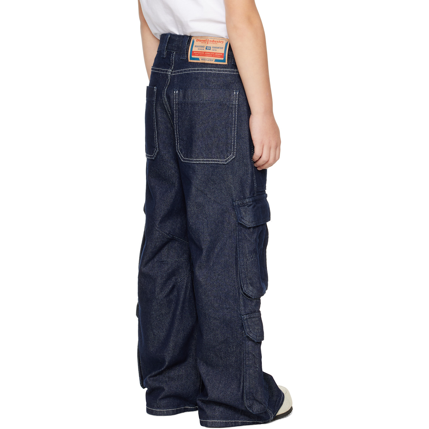  Diesel Kids Navy D-argjx-cargo-s-j Denim Cargo Pants 