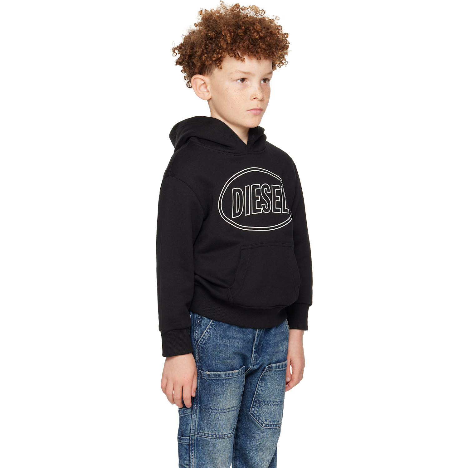  Diesel Kids Black Scirclehood Over Hoodie 