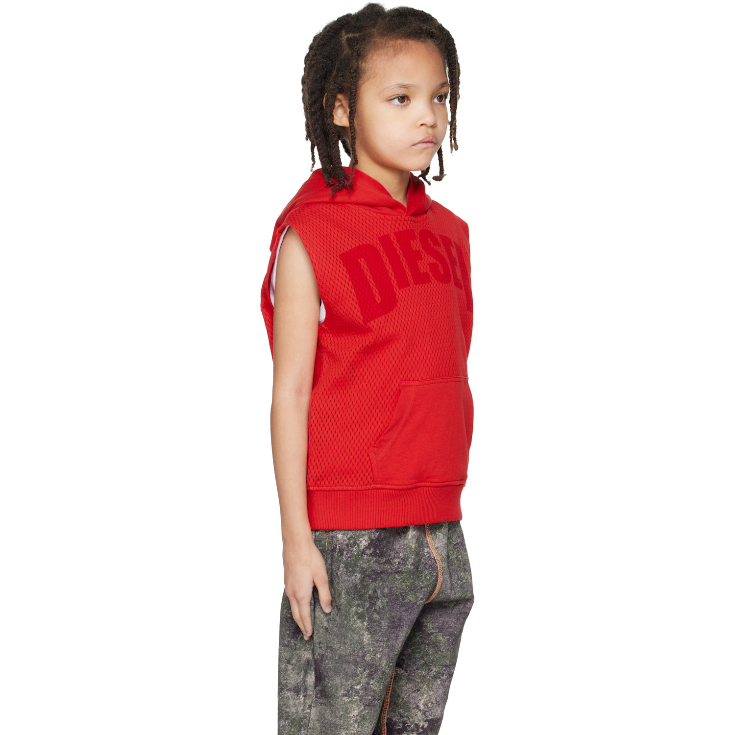  Diesel Kids Red Smesh Over Tank Top 