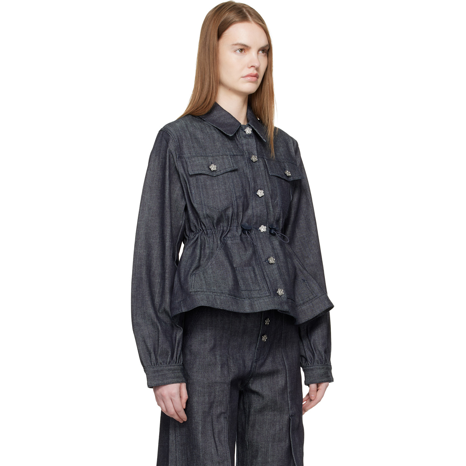  Cecilie Bahnsen Navy Cbcandida Denim Jacket 