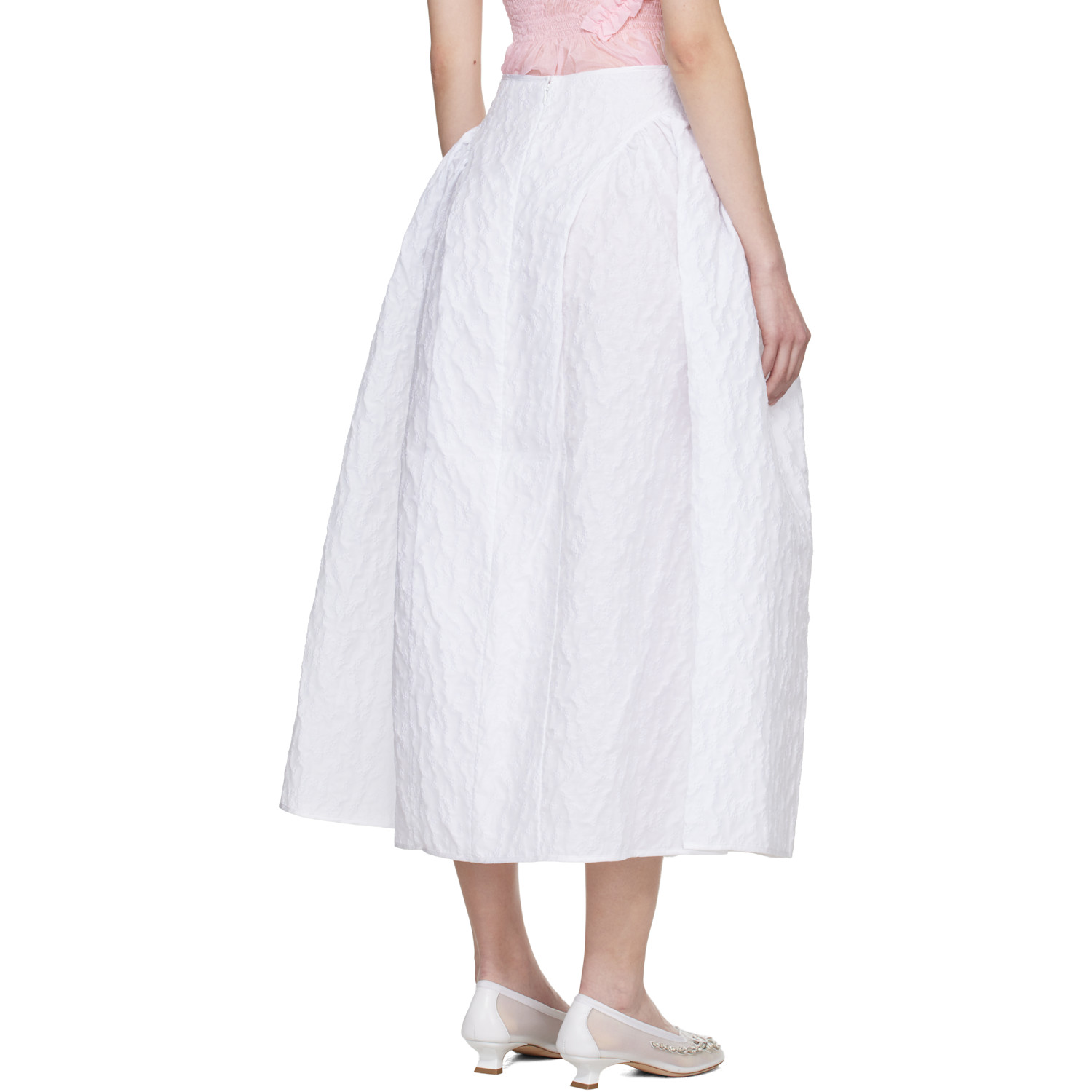  Cecilie Bahnsen White Cbfabiola Midi Skirt 
