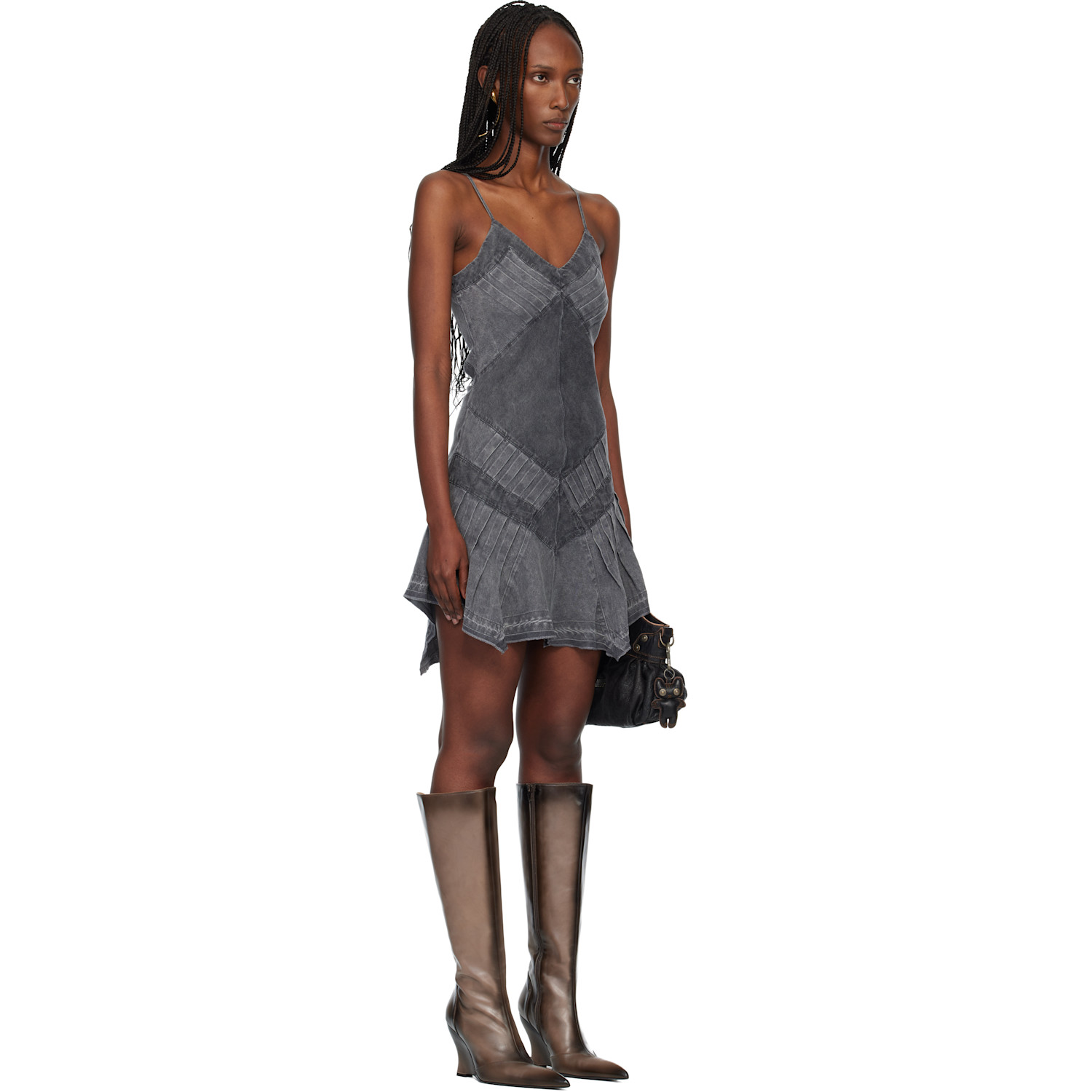  Miss Sixty Black Knwls Edition Denim Cami Minidress 