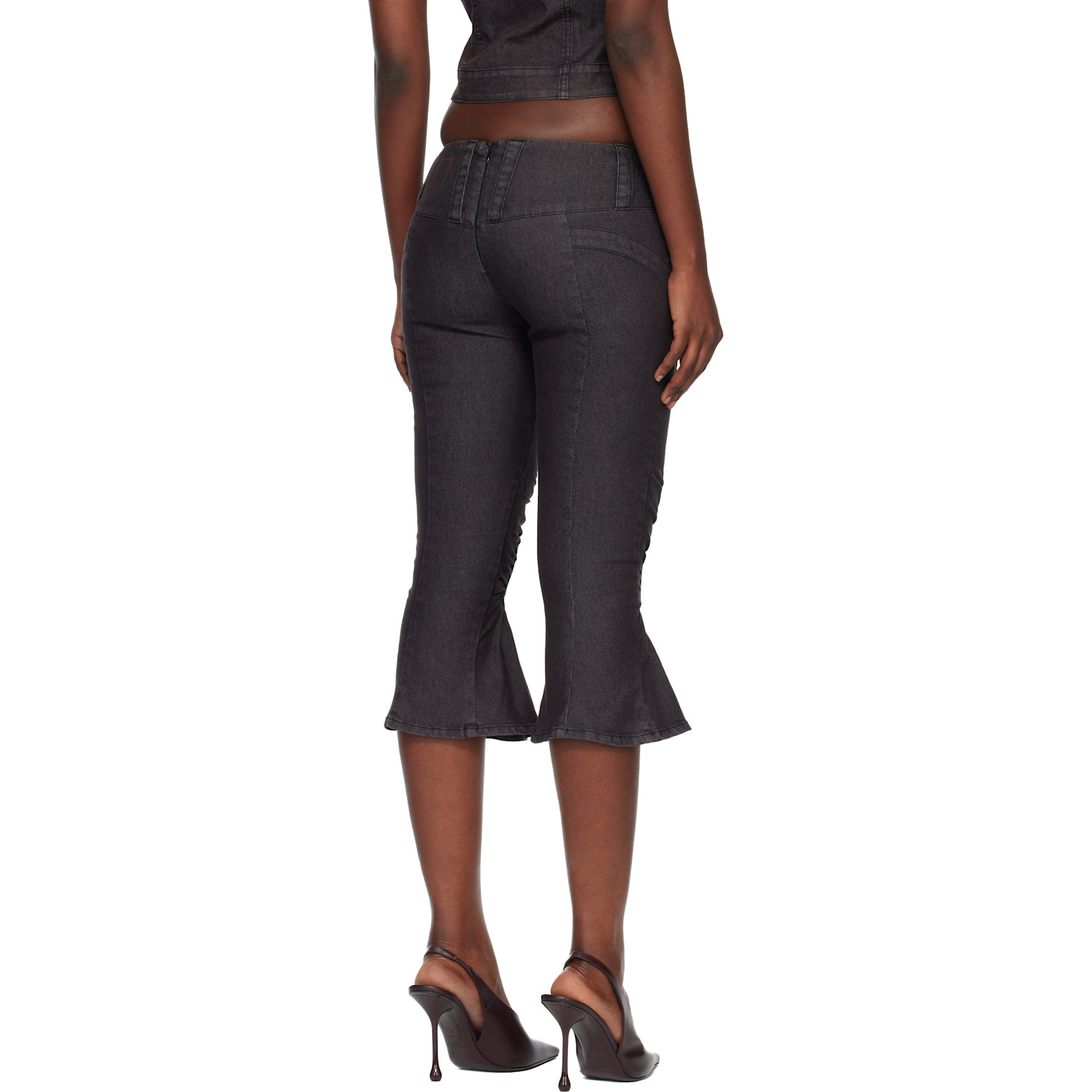  Miss Sixty Black Knwls Edition Slit Flare Shorts 