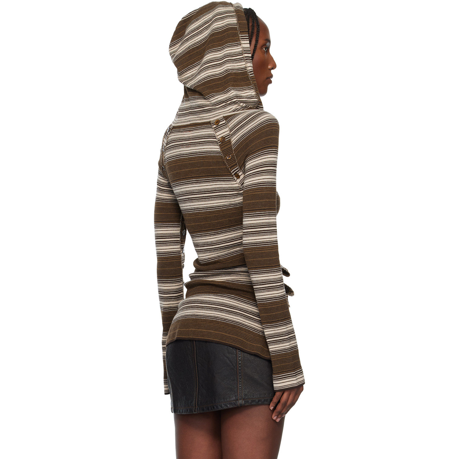  Miss Sixty Brown Knwls Edition Striped Hoodie 