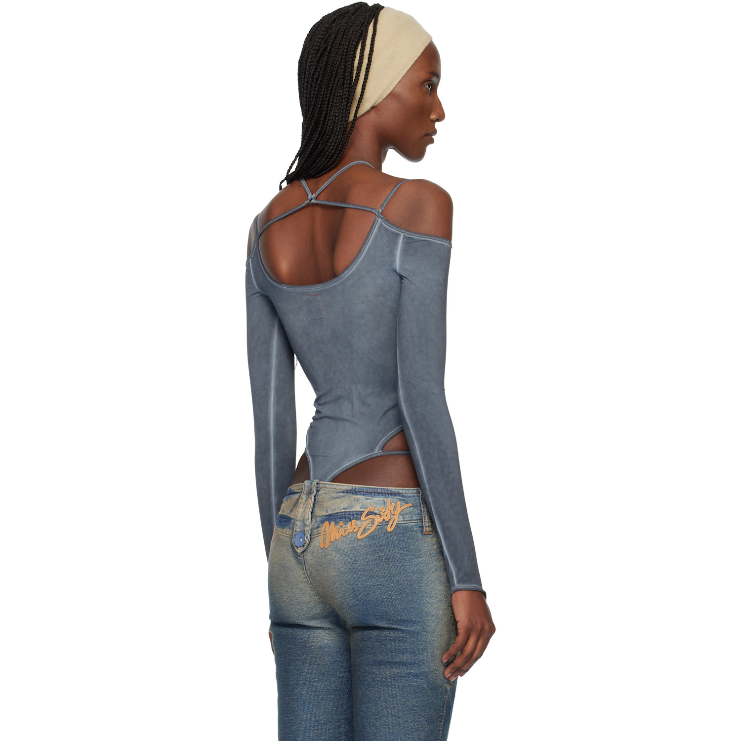  Miss Sixty Gray Knwls Edition T-shirt Bodysuit 