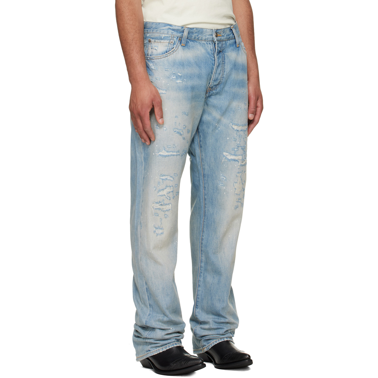  Coût De La Liberté Blue Bobby Selvage Relaxed Jeans 