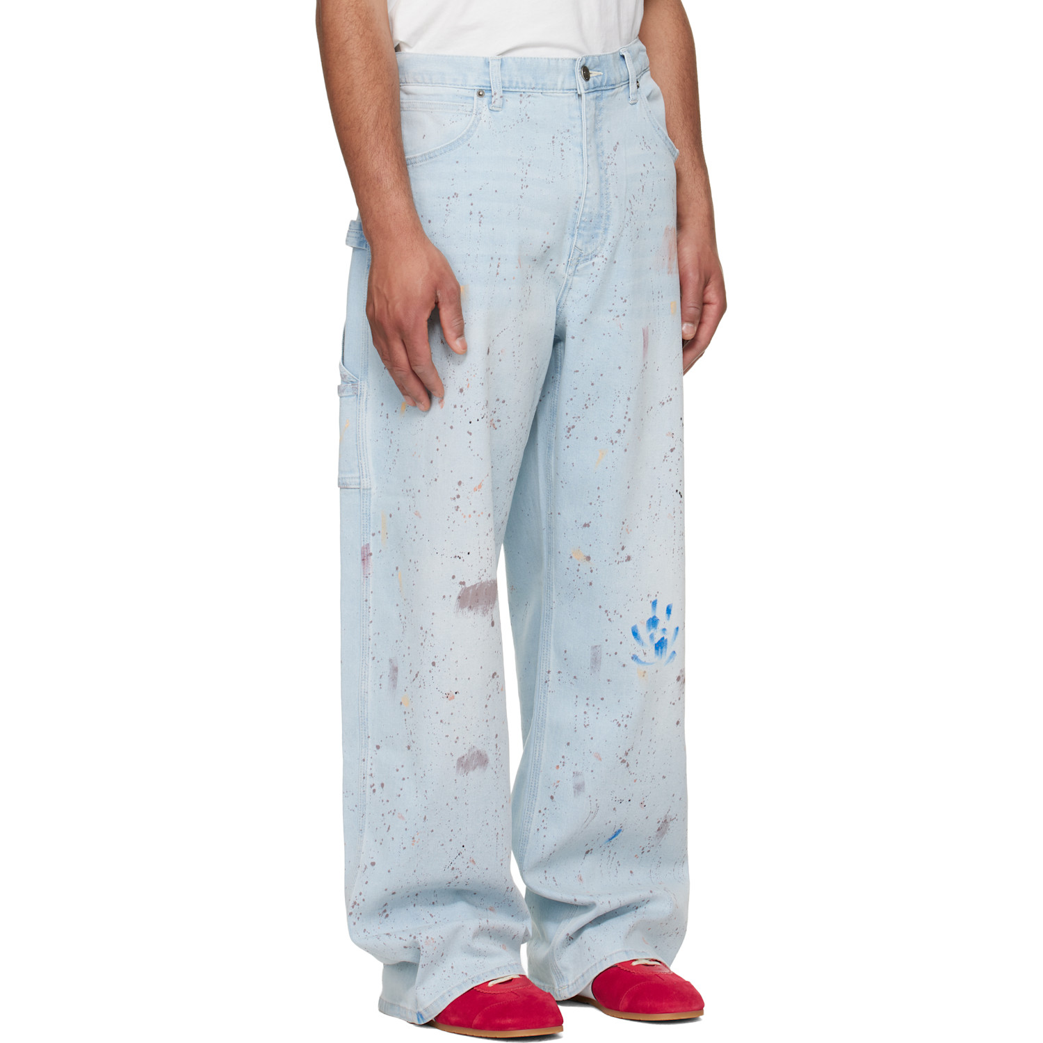  Coût De La Liberté Blue Nova Sling Over Sized Painter Jeans 