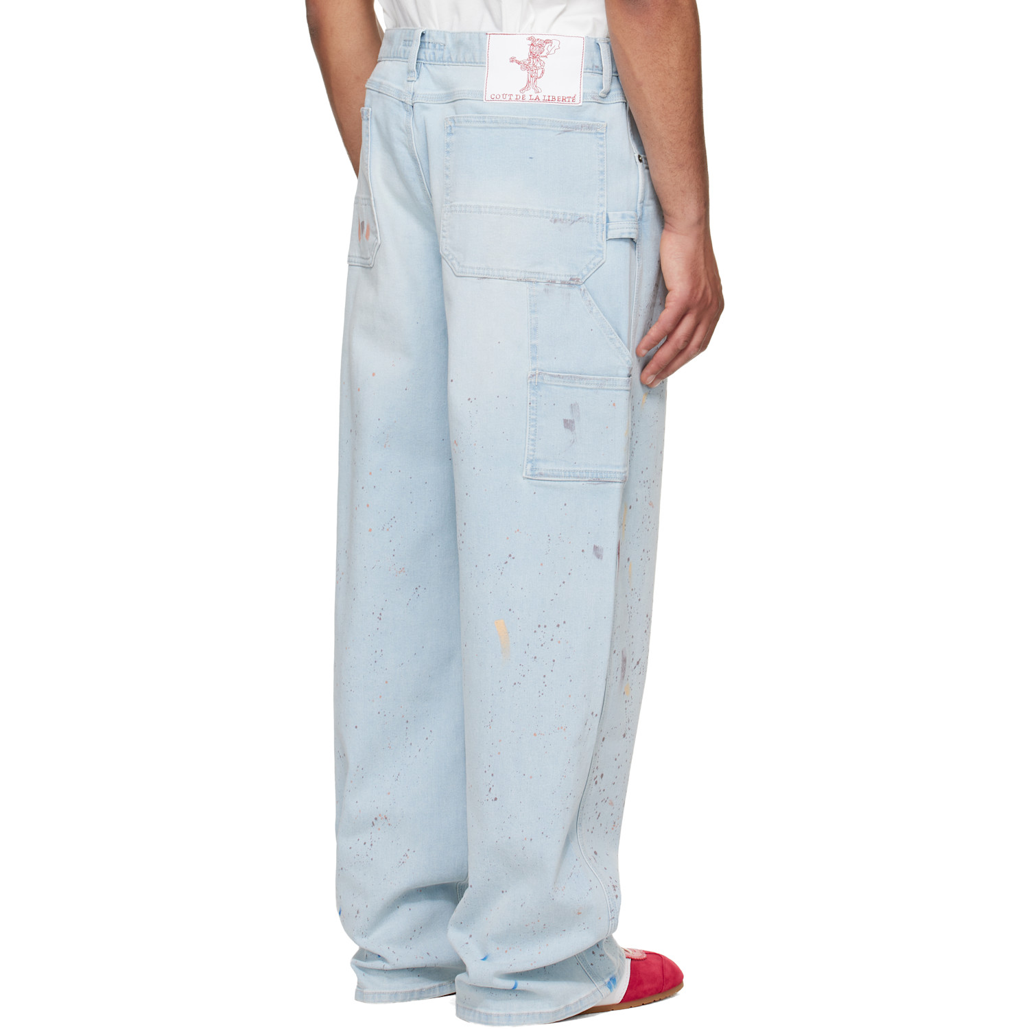  Coût De La Liberté Blue Nova Sling Over Sized Painter Jeans 