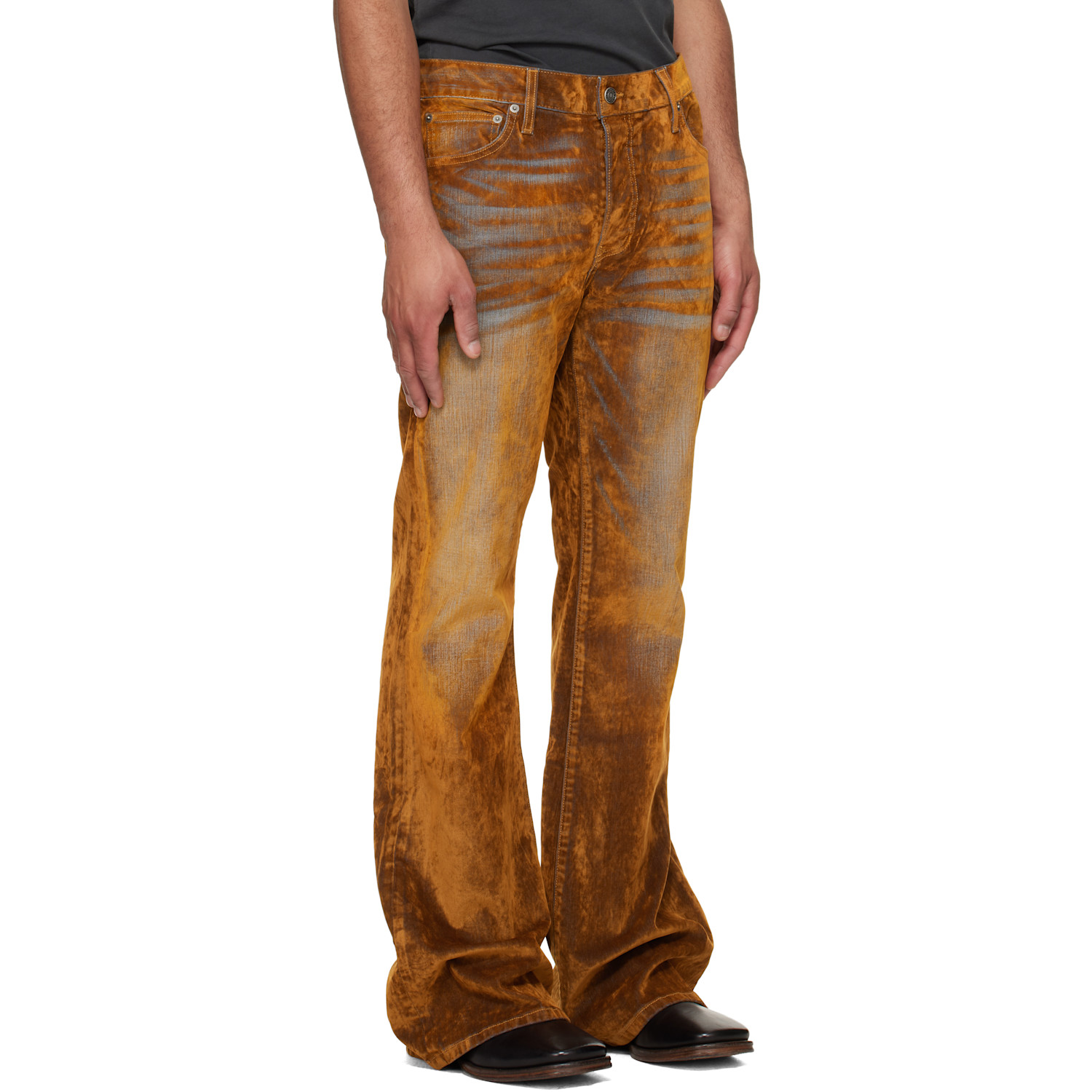  Coût De La Liberté Orange Jimmy Stretch Flare Jeans 