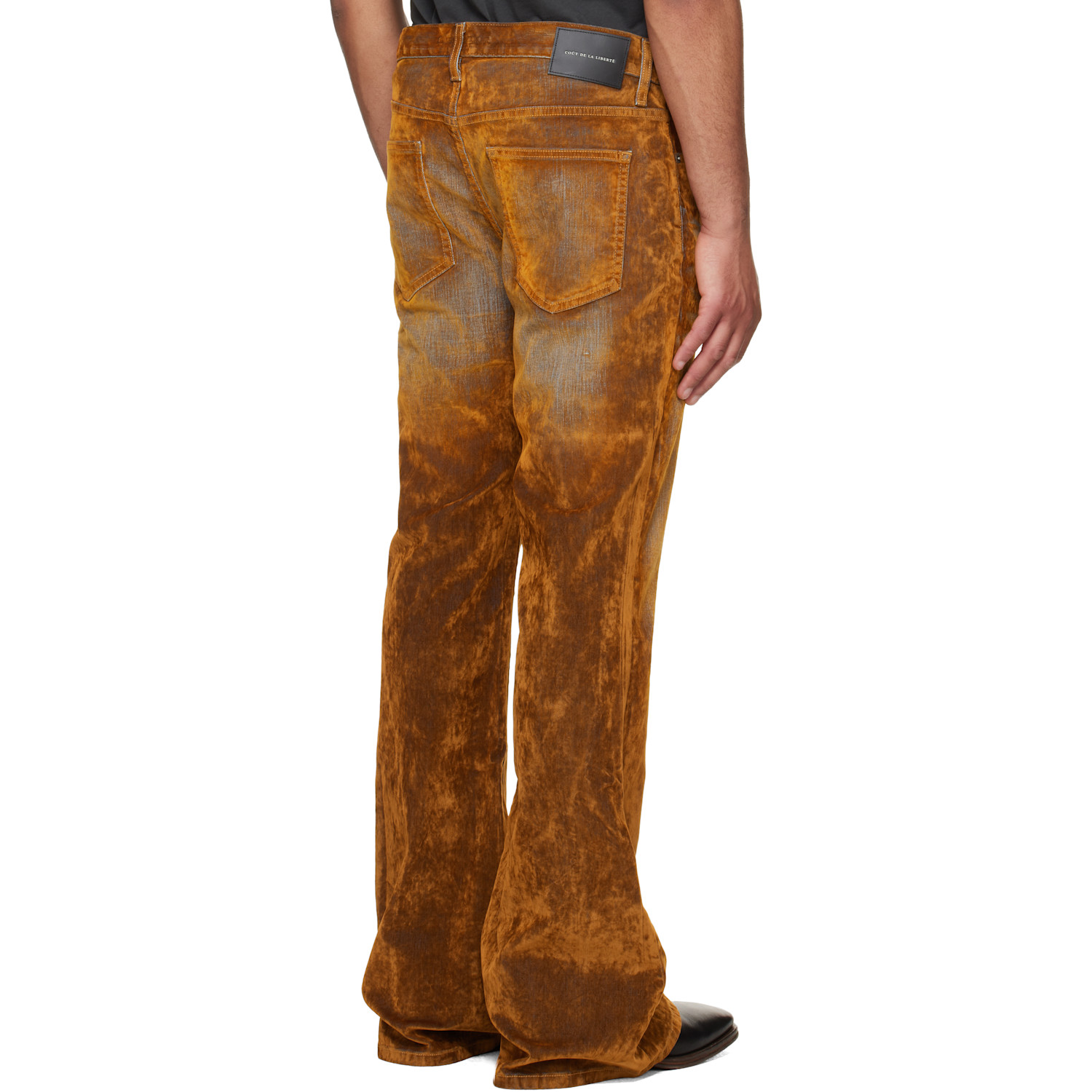  Coût De La Liberté Orange Jimmy Stretch Flare Jeans 