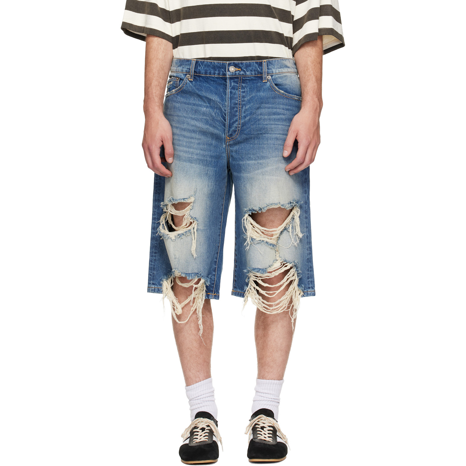 COÛT DE LA LIBERTÉ Blue Zander Crispy Baggy Denim Shorts