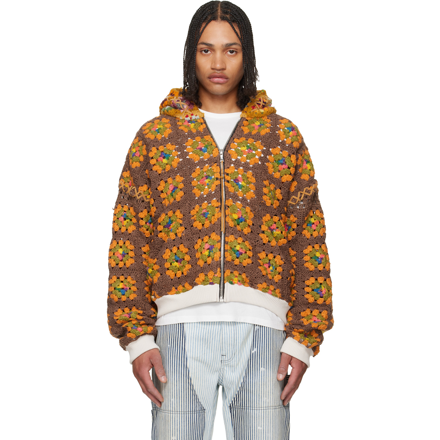 COÛT DE LA LIBERTÉ Multicolor Lydia 'One Of A Kind' Square Flower Hoodie