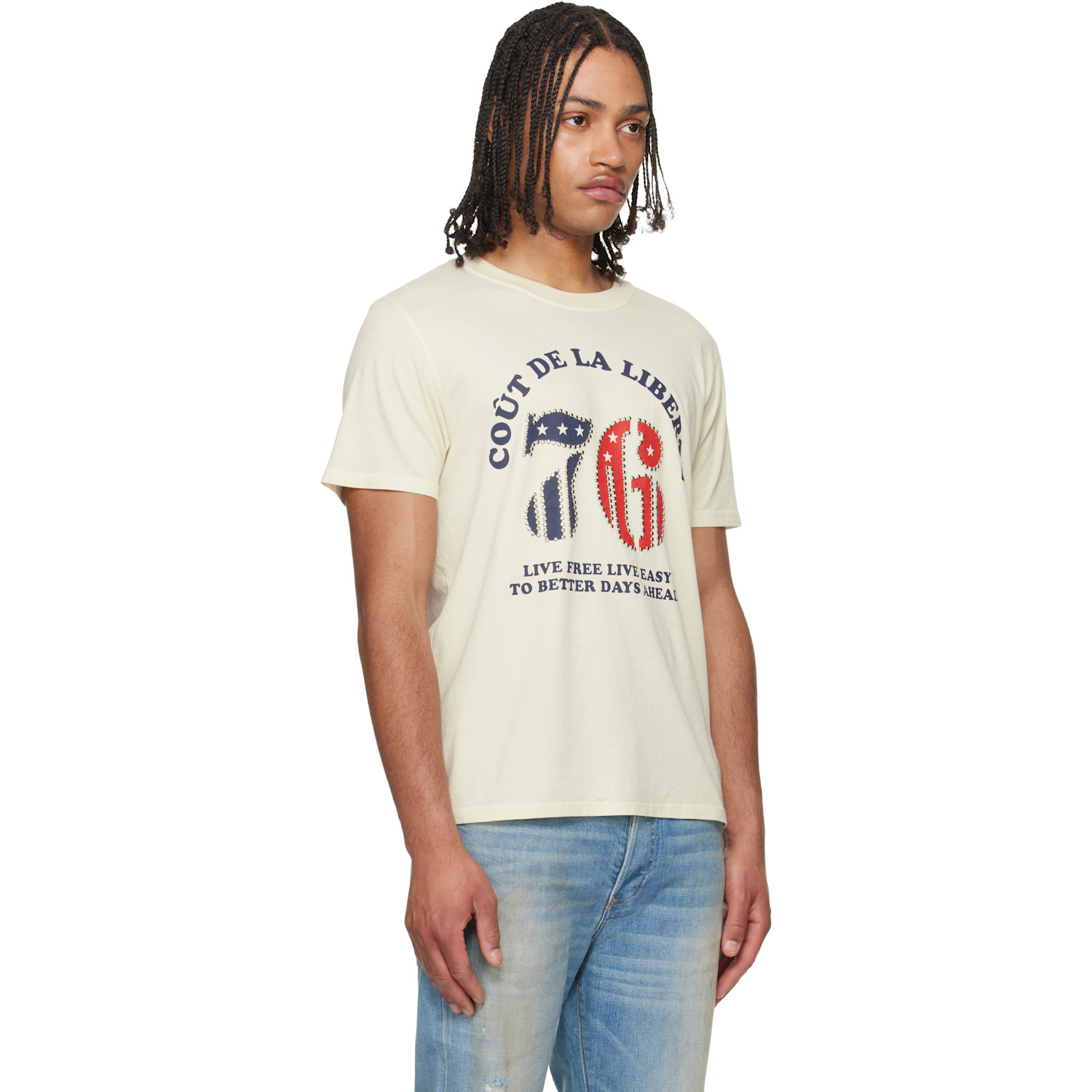  Coût De La Liberté Off-white Sammy 'cdll 76' Embellished S/s T-shirt 