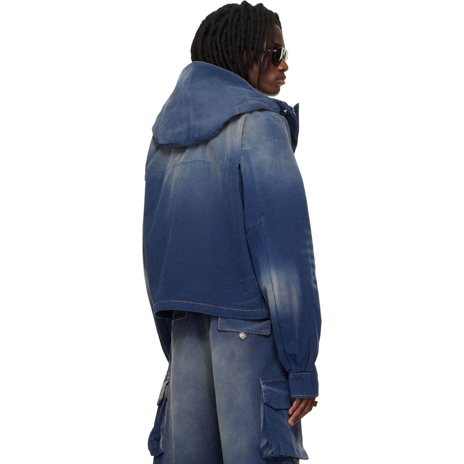  424 Navy Cropped Parka 