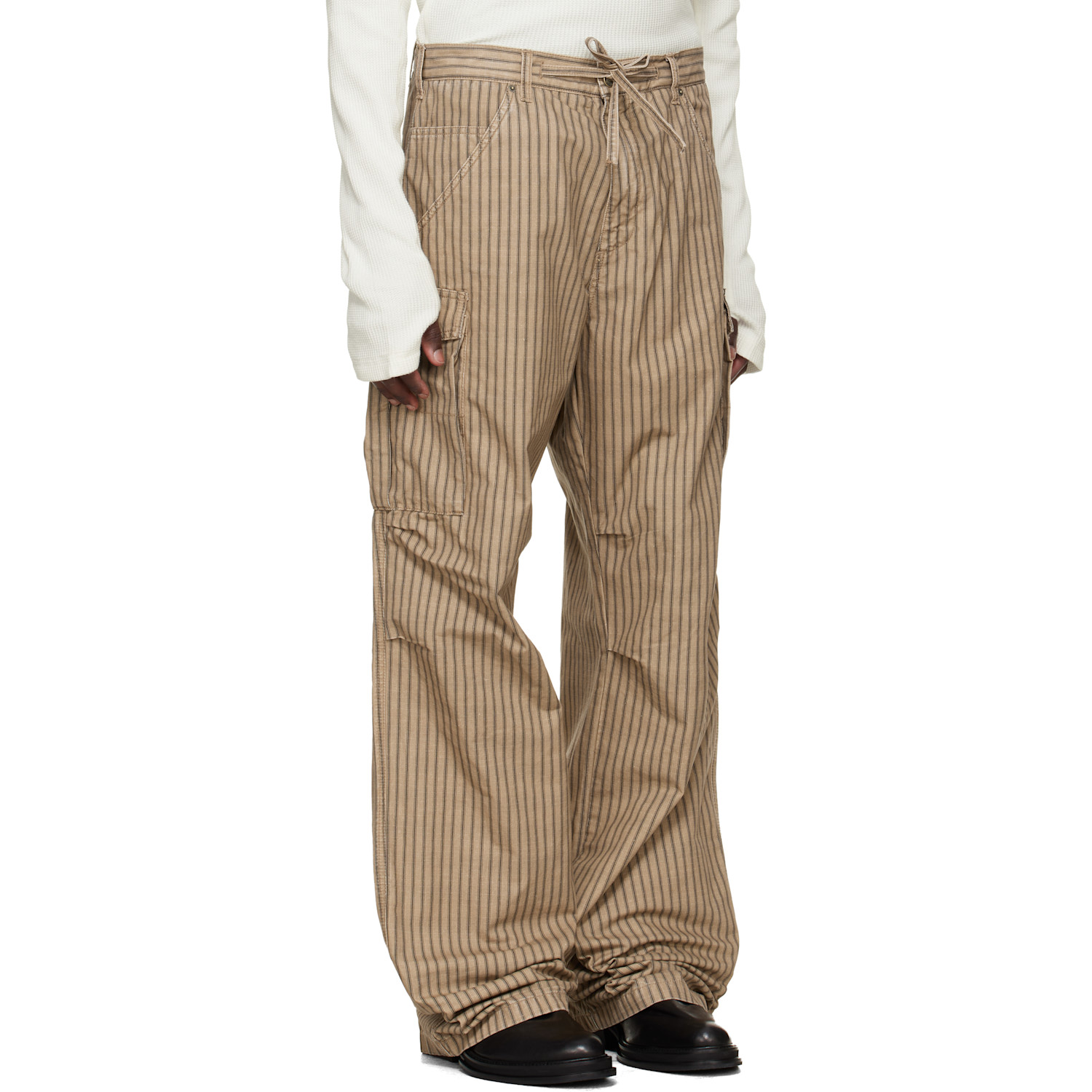  424 Beige Camo Stripe Cargo Pants 