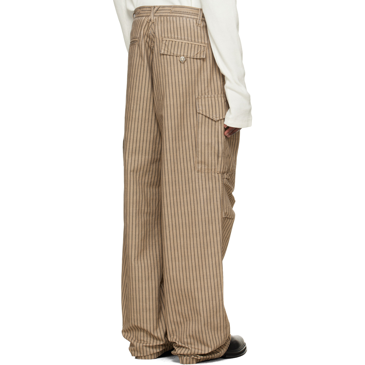  424 Beige Camo Stripe Cargo Pants 