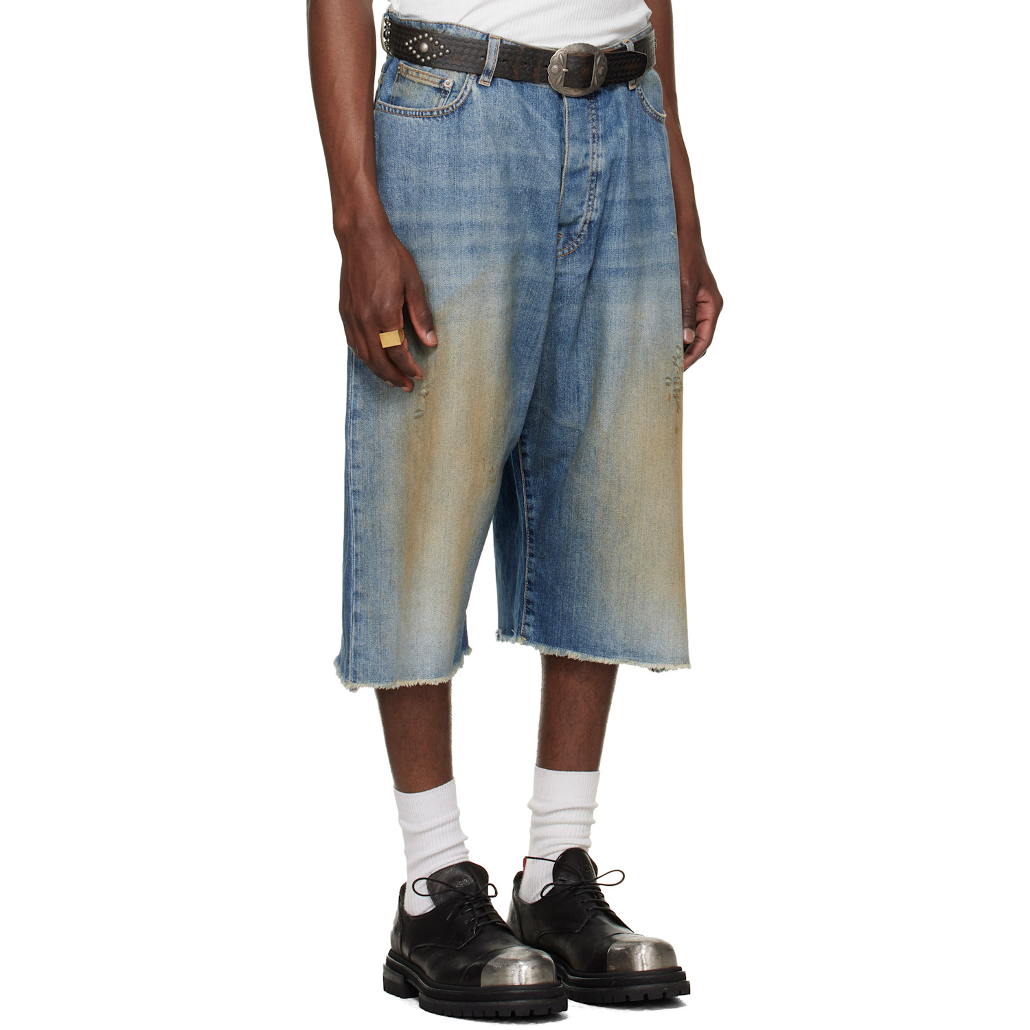  424 Blue 'big Daddy' Denim Shorts 