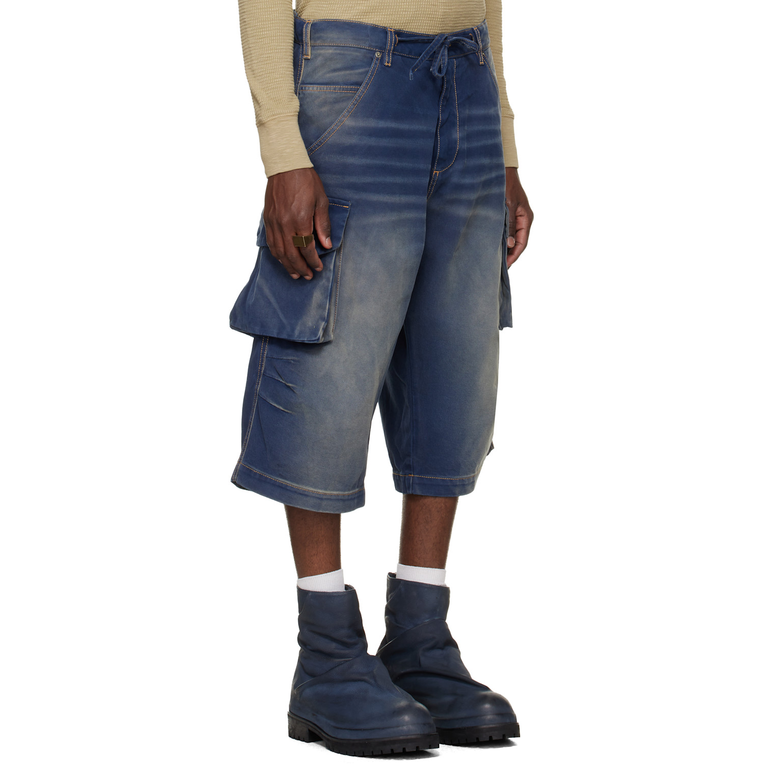  424 Navy Camo Bermudas Cargo Shorts 