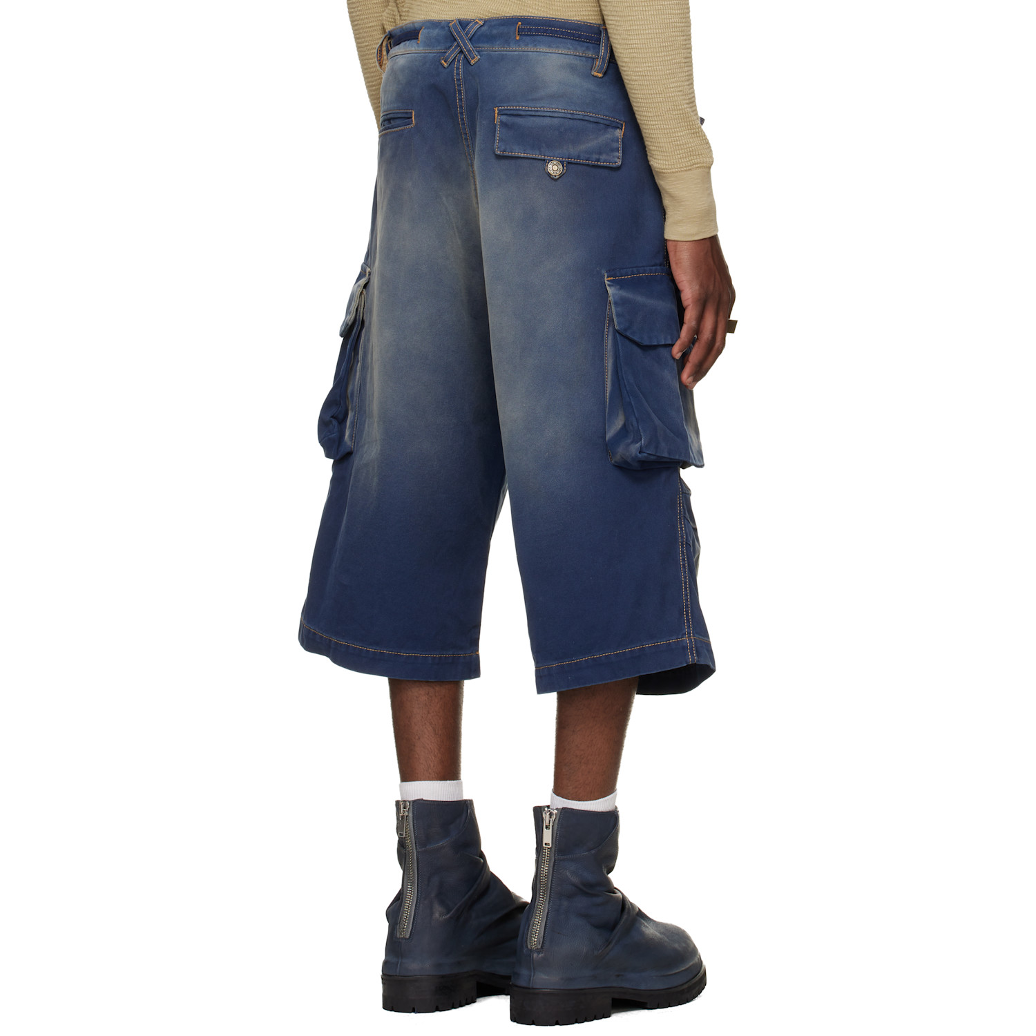  424 Navy Camo Bermudas Cargo Shorts 