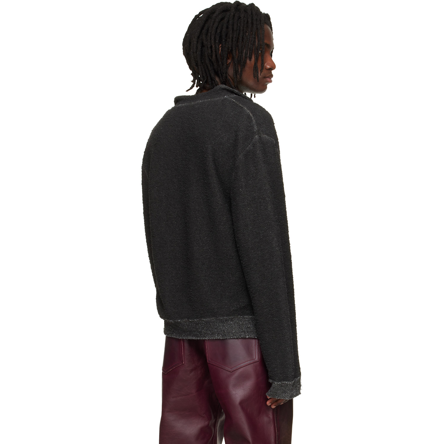  424 Black Dropped Shoulder Sweater 