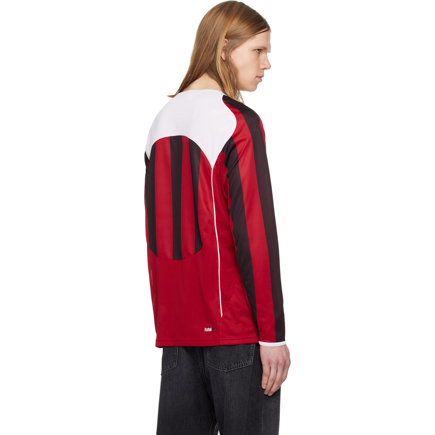  Nike Red & Black Total 90 Dri-fit Long-sleeve Football Jersey 
