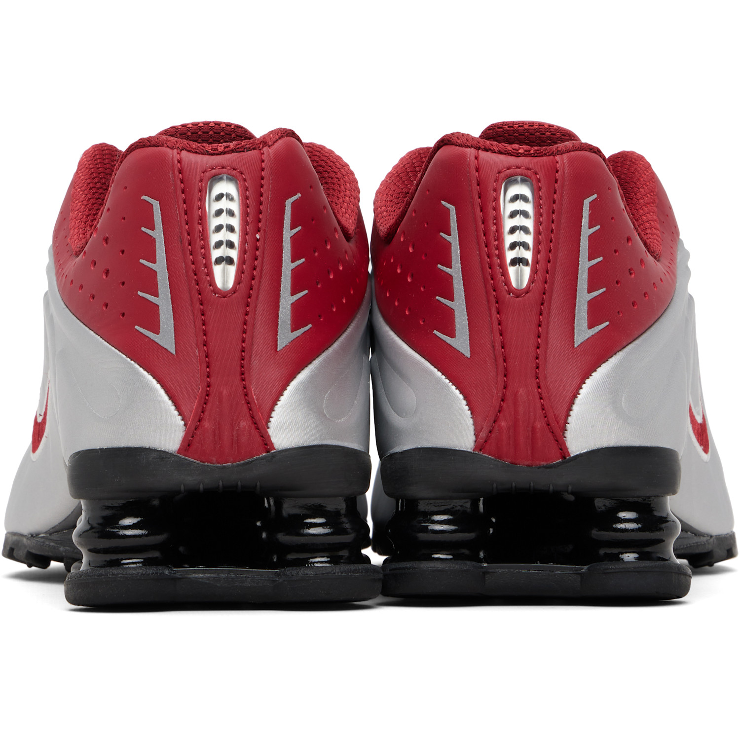  Nike Red & Silver Shox R4 Sneakers 