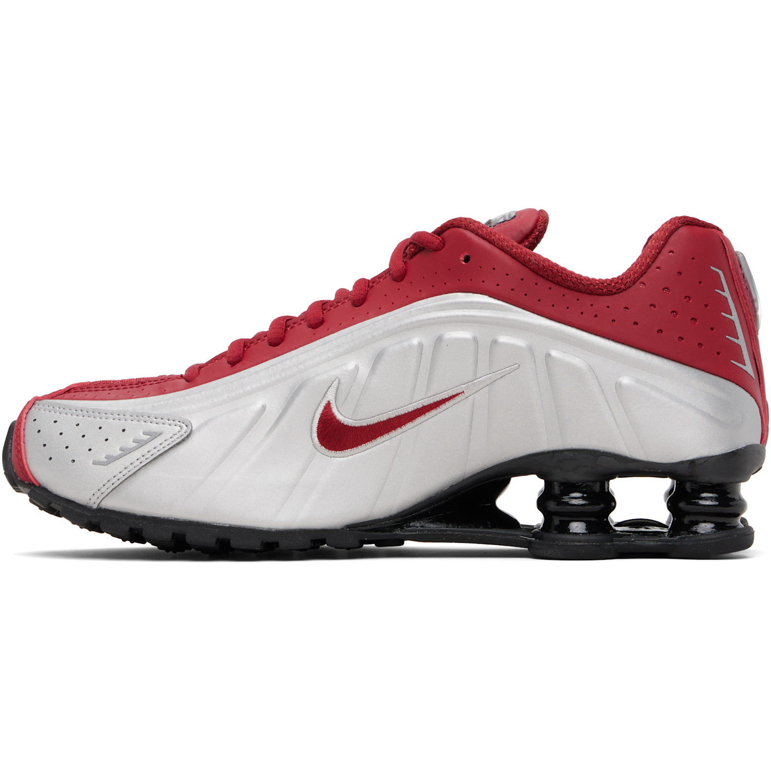  Nike Red & Silver Shox R4 Sneakers 