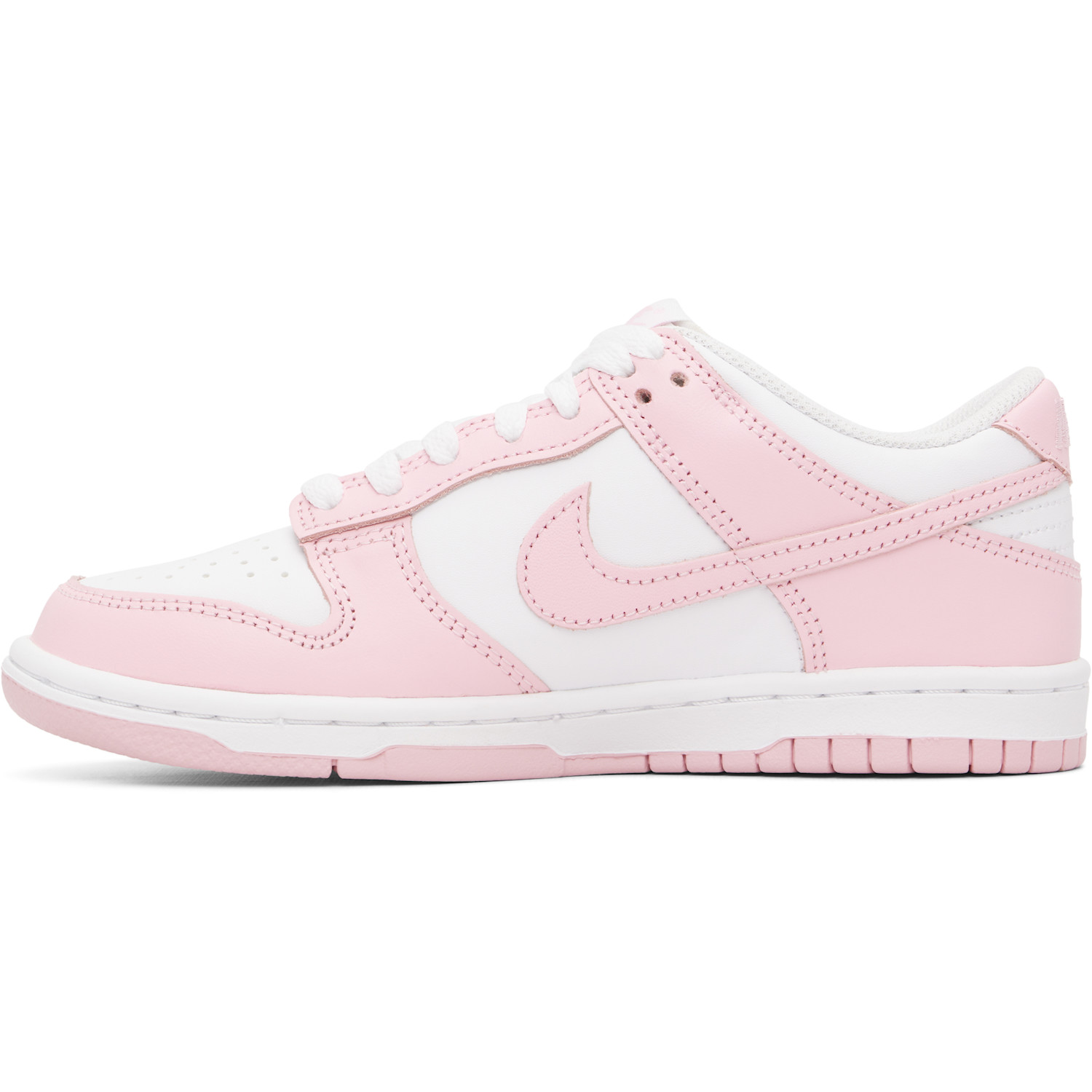  Nike Big Kids Pink & White Dunk Low Sneakers 